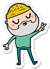 sticker of a cartoon man with beard