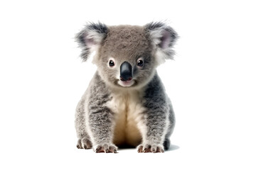 close up of a koala isolated on transparent background. genarative ai