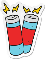 sticker of a cartoon batteries
