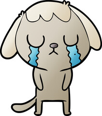 cute cartoon dog crying