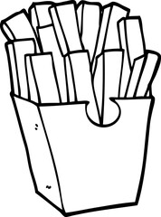 line drawing cartoon fries