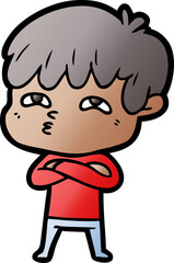 cartoon curious man