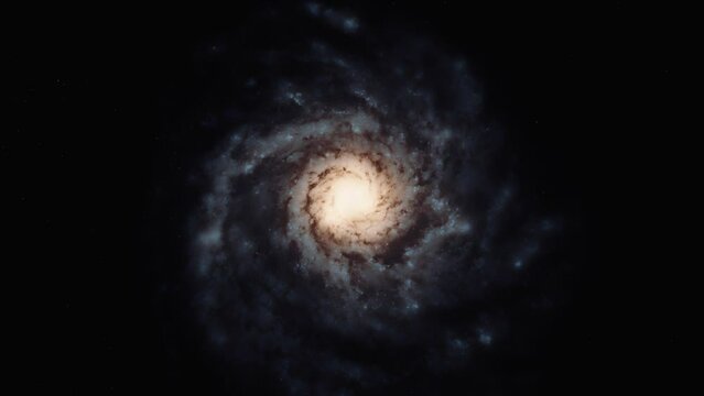 M87 Perfect Spiral Galaxy Zoom in, Space Animation 4K