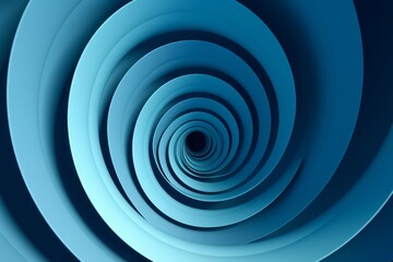 Abstract blue background with a white spiral circle in the center, Generative ai