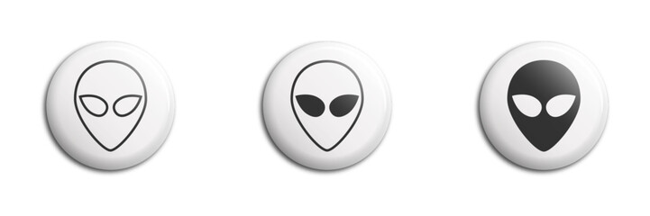 Extraterrestrial alien face or head symbol. Vector illustration.