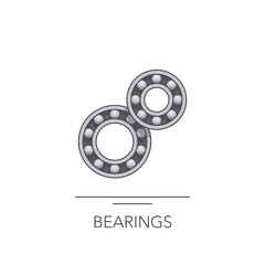 Bearing icon. Outline colorful icon of bearings on white. Vector illustration