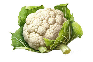 cauliflower isolated on transparent background. genarative ai