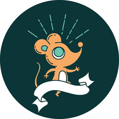 icon of a tattoo style mouse character