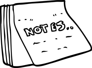 line drawing cartoon note pad