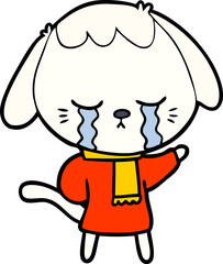 cute puppy crying cartoon