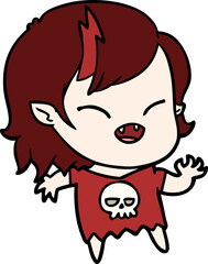 cartoon laughing vampire girl
