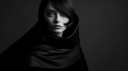 Illustration of a woman and abstract art, AI Generated