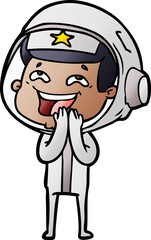 cartoon laughing astronaut