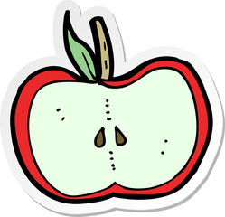 sticker of a cartoon apple half