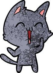 happy cartoon cat