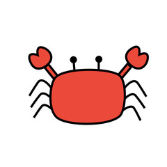 Cartoon crab icon. vector illustration.