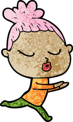 cartoon calm woman