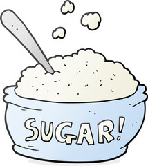 freehand drawn cartoon sugar bowl