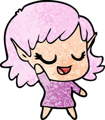 happy cartoon elf girl