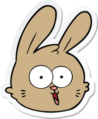 sticker of a cartoon rabbit face
