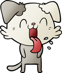 cartoon panting dog