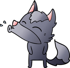 howling wolf cartoon