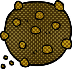 cartoon doodle chocolate chip cookie