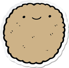 sticker of a cartoon biscuit