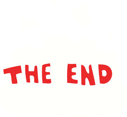 cartoon doodle wording the end
