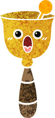 retro illustration style cartoon of a school bell