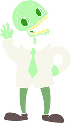 flat color illustration of zombie businessman