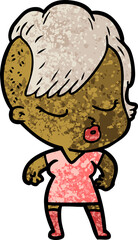 cartoon pretty hipster girl