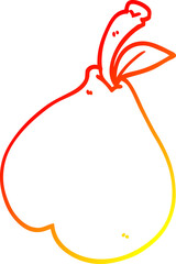 warm gradient line drawing of a cartoon pear
