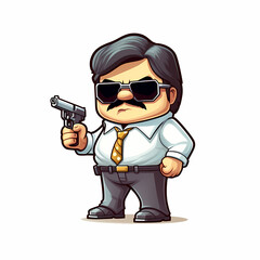 Fat Gangster Cartoon - 608235426