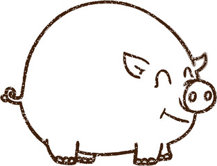 Pig Charcoal Drawing
