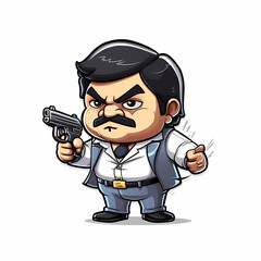 Fat Gangster Cartoon - 608235643