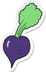sticker of a cartoon beetroot