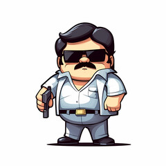 Fat Gangster Cartoon - 608235651