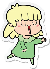 sticker of a cartoon woman