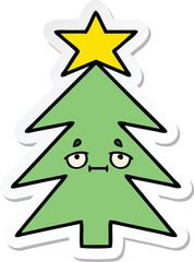 Fototapeta premium sticker of a cute cartoon christmas tree