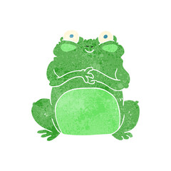 freehand retro cartoon funny frog