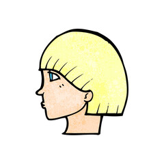 cartoon side profile face