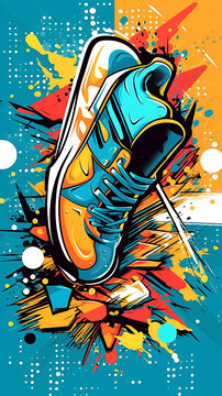 Pop art graffiti sport poster 