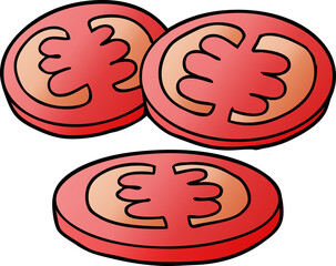 sliced tomatoes cartoon