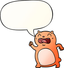 cartoon cat with speech bubble in smooth gradient style