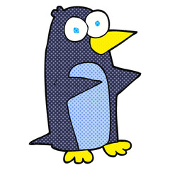 freehand drawn cartoon penguin