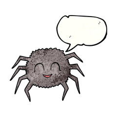 freehand speech bubble textured cartoon spider