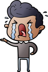 Obraz premium cartoon crying man