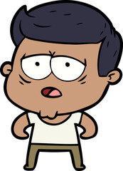 cartoon tired man