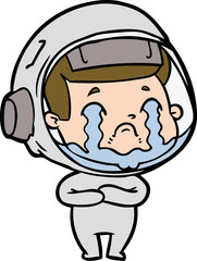 Fototapeta premium cartoon crying astronaut